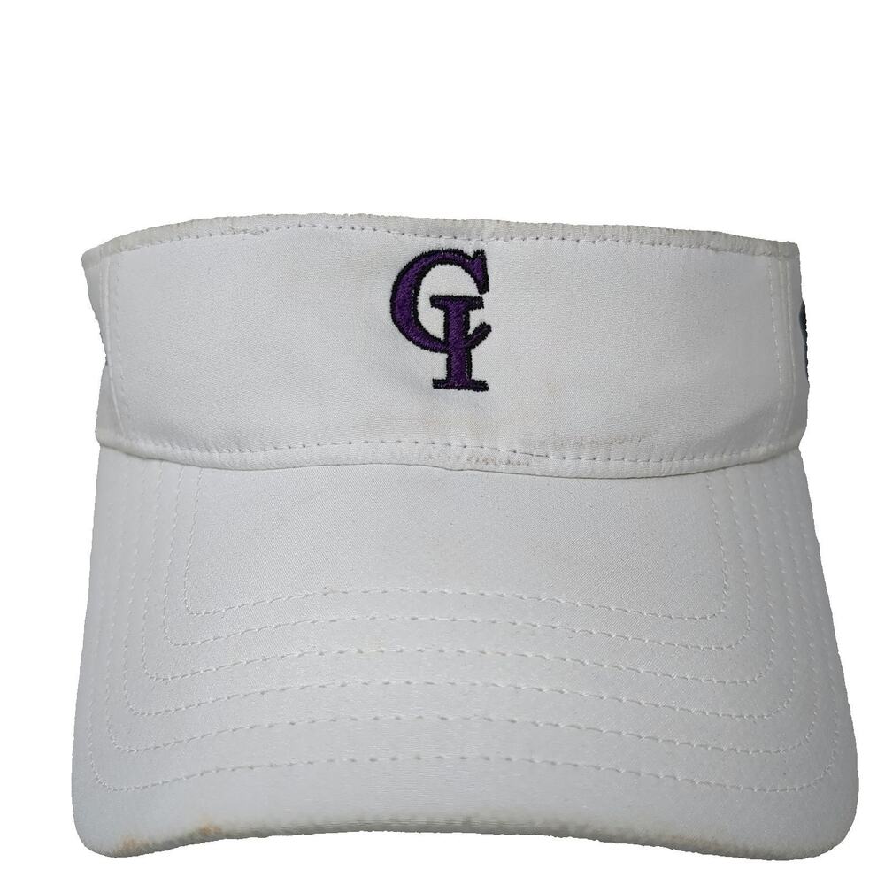 Under Armour Visor White One Size Purple Softball Logo Strapback Athletic Hat